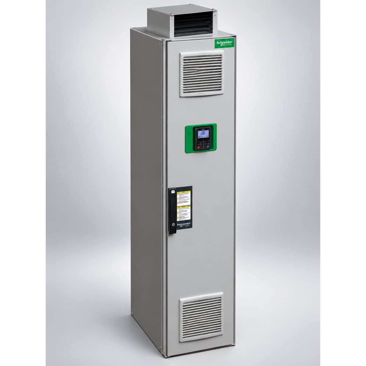 Biến tần Altivar Process ATV900 Schneider chụp góc nghiêng 3/4, thấy rõ mặt và cạnh bên