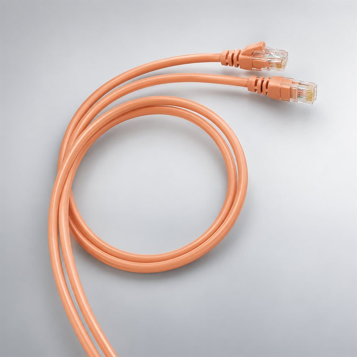 Dây nhảy RJ45 Cat5e/Cat6 Legrand chụp góc nghiêng 3/4, thấy rõ mặt và cạnh bên