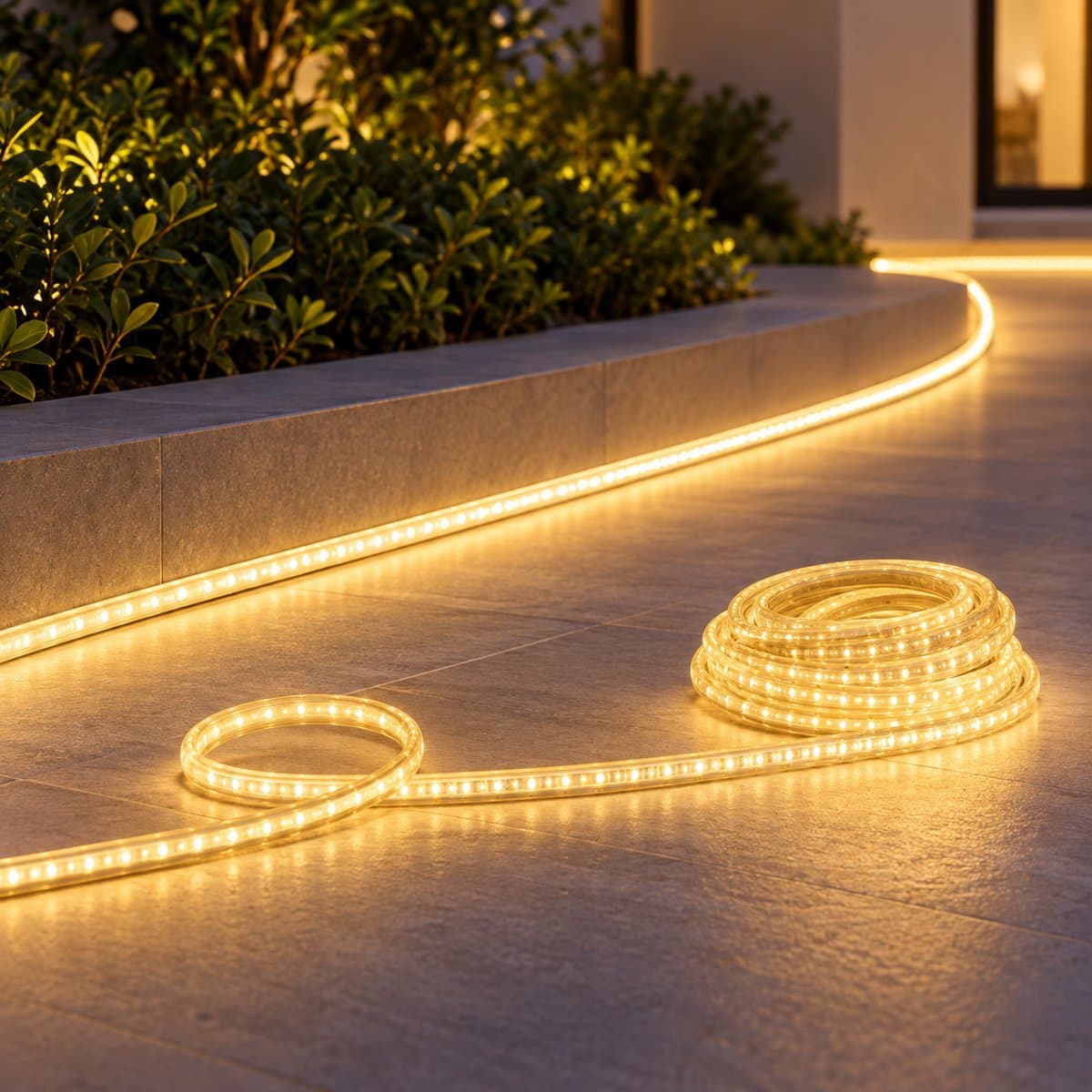 Đèn LED dây 220V HLS168 120 LED/m Philips đã lắp đặt, đang chiếu sáng