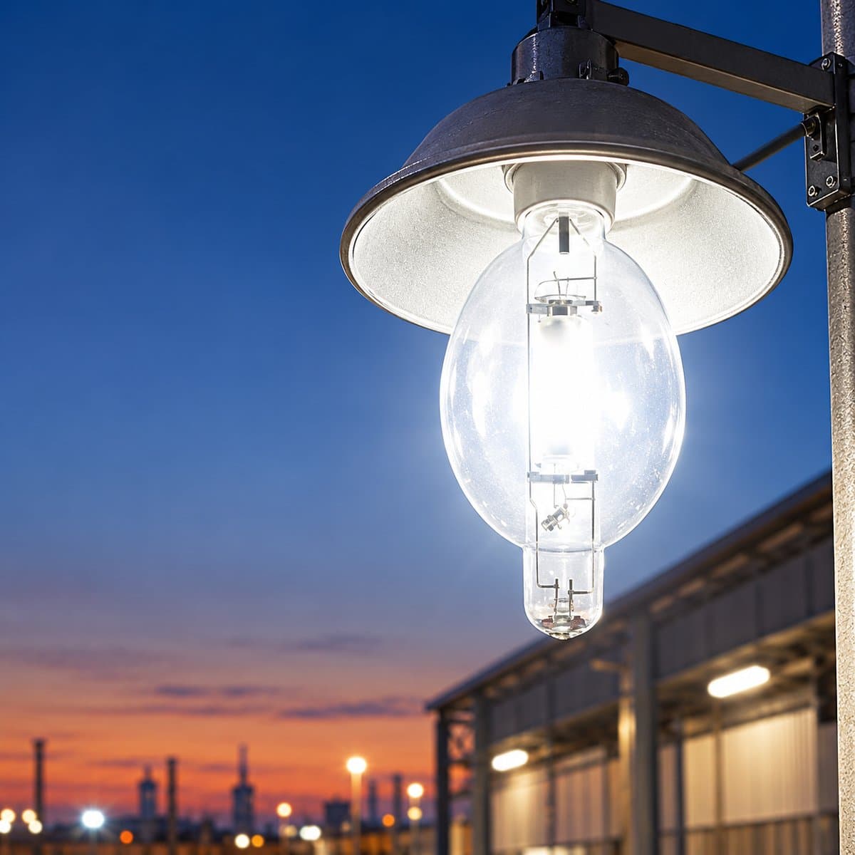 Bóng cao áp Metal Halide MH1000W Essential Philips đã lắp đặt, đang chiếu sáng