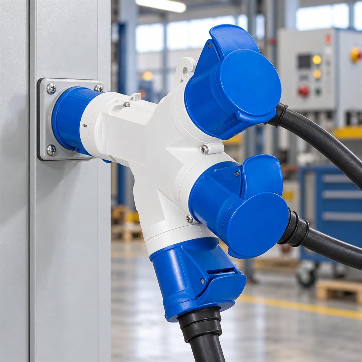 Bộ chia 3 ngả công nghiệp PK Schneider đã lắp đặt trong nhà