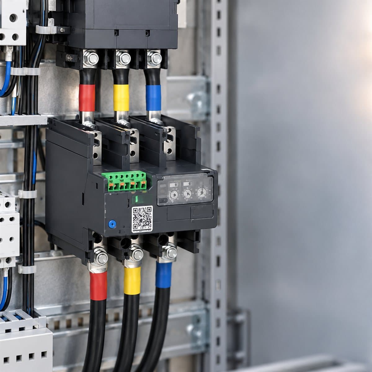 Rơ le quá tải điện tử TeSys Giga LR9G Schneider đã lắp đặt trong nhà