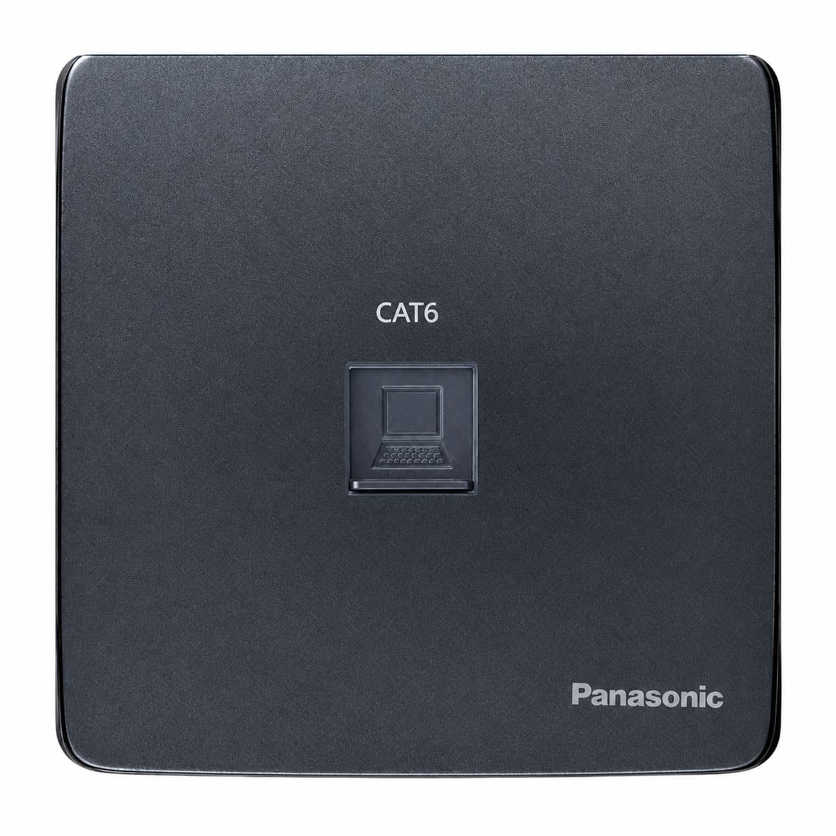 Ổ cắm data CAT5E Minerva Panasonic trên nền trắng, ảnh sản phẩm chính diện