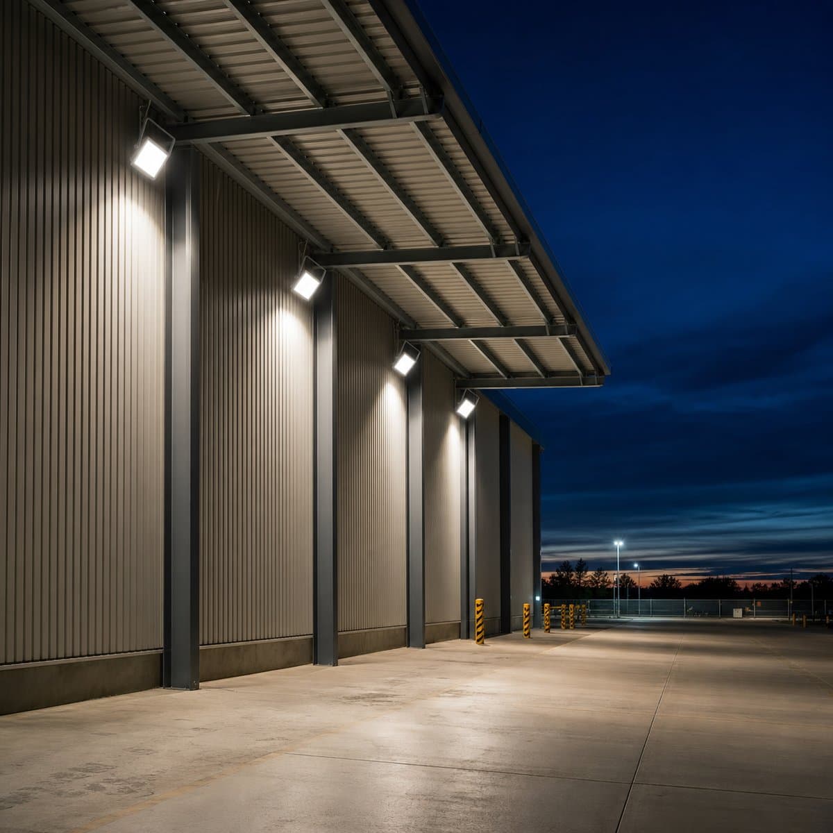 SIMPLITZ Floodlight V3-General đã lắp đặt, ứng dụng facade and building illumination, area flood lighting, street cross area lighting, billboards lighting, logo illuminations, other public or industrial areas, đang chiếu sáng
