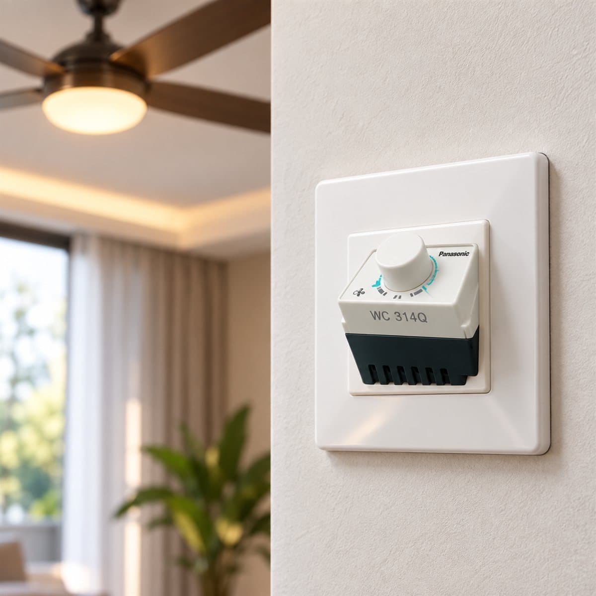 Công tắc điều chỉnh tốc độ quạt, độ sáng đèn Panasonic đã lắp đặt trong nhà