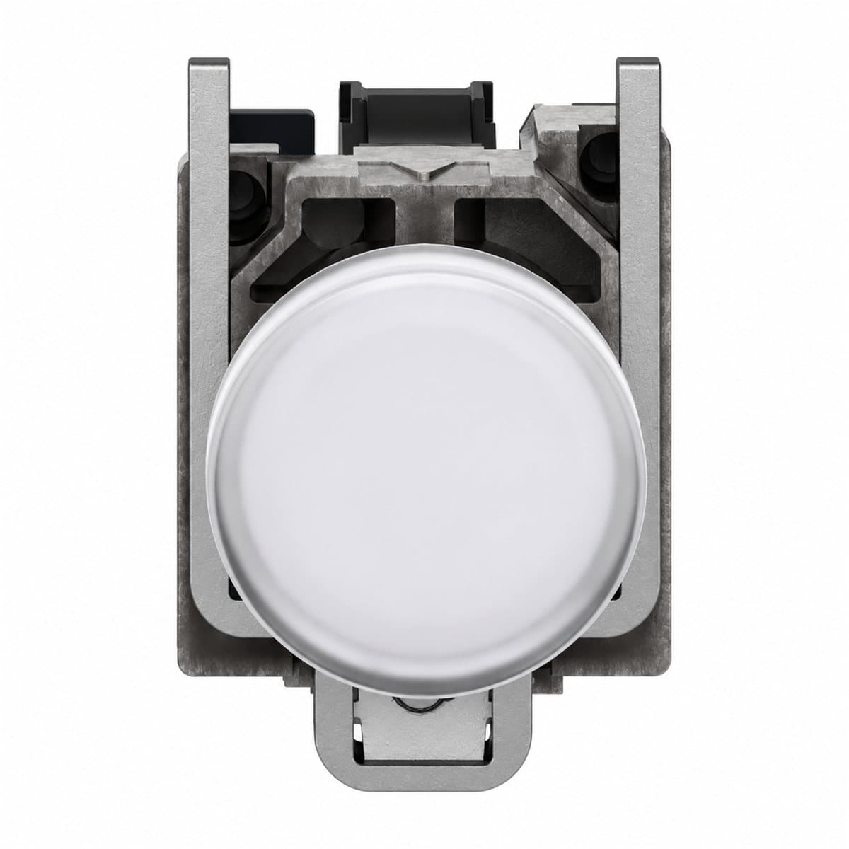 Đèn báo LED trọn bộ Harmony XB4 Schneider trên nền trắng, ảnh sản phẩm chính diện