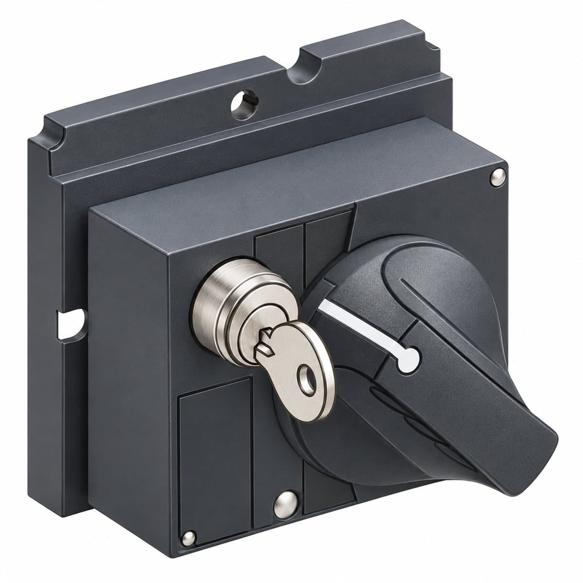 Bộ chuyển khoá cho tay xoay – ComPacT NSX Schneider trên nền trắng, ảnh sản phẩm chính diện