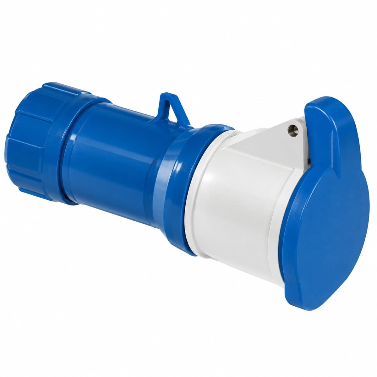 Ổ cắm nối công nghiệp PK Schneider trên nền trắng, ảnh sản phẩm chính diện