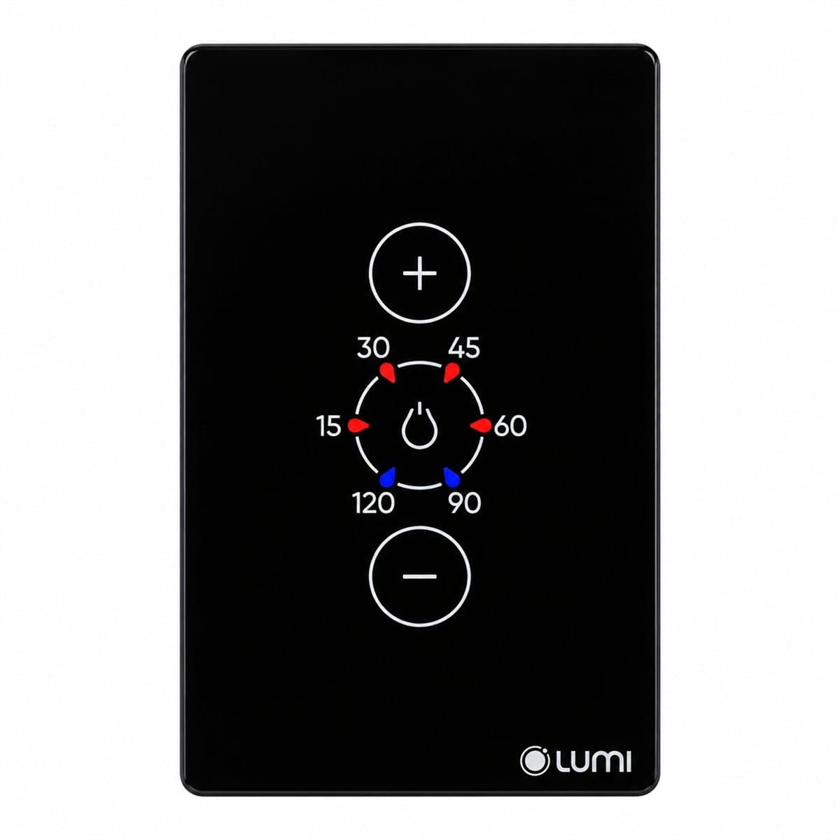 Công tắc bình nóng lạnh WiFi trên nền trắng, ảnh sản phẩm chính diện
