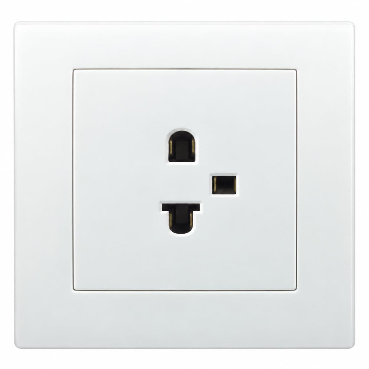 Ổ cắm 3 chấu đơn Vivace Schneider trên nền trắng, ảnh sản phẩm chính diện