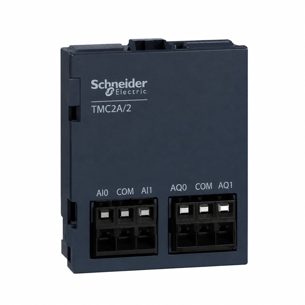 Cartridge mở rộng cho Modicon M221 Schneider trên nền trắng, ảnh sản phẩm chính diện