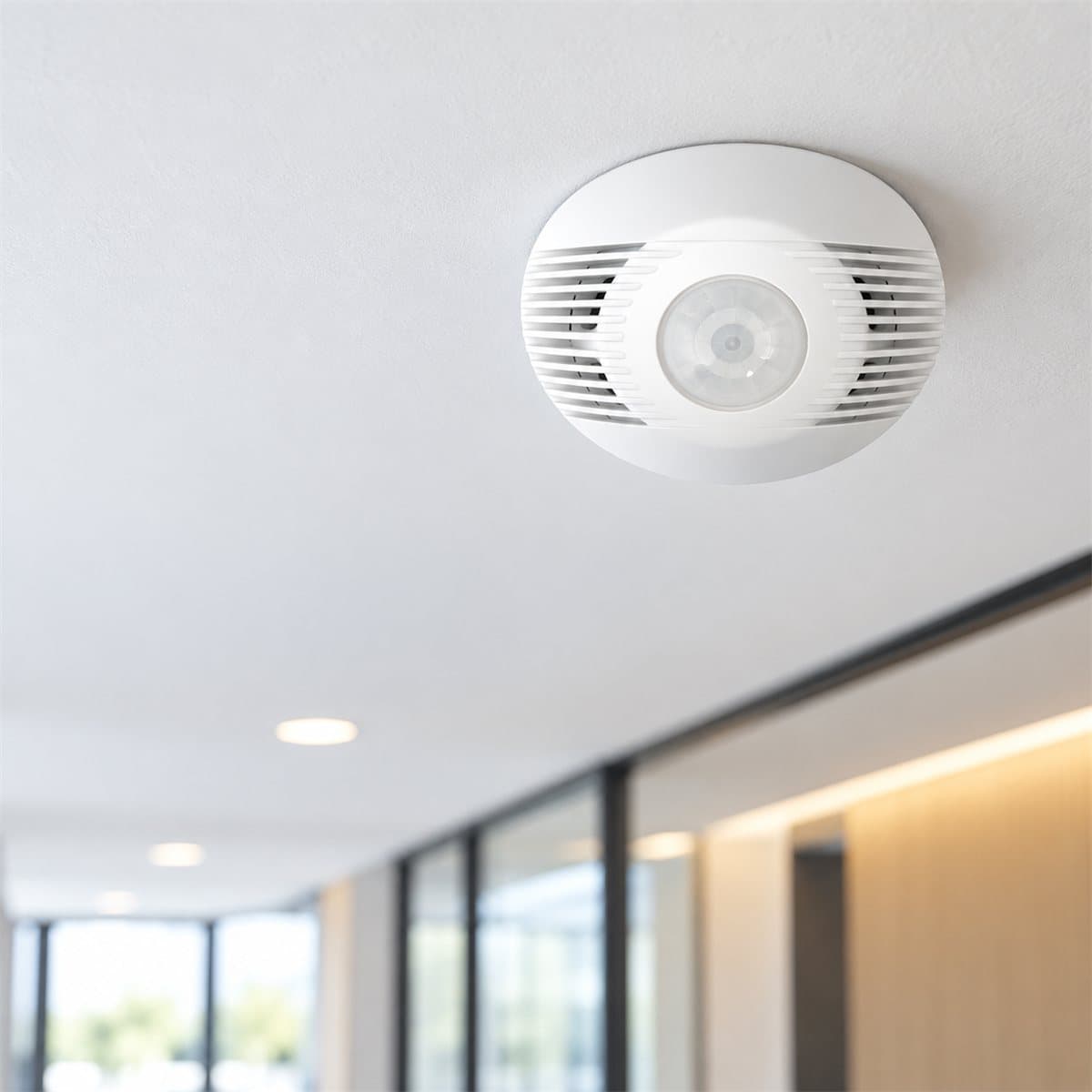 Cảm biến hồng ngoại và siêu âm Schneider đã lắp đặt trong nhà