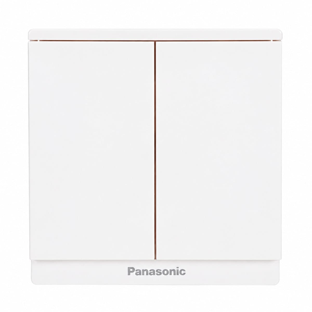 Bộ 2 công tắc B, 1 chiều, bắt vít Moderva Panasonic trên nền trắng, ảnh sản phẩm chính diện