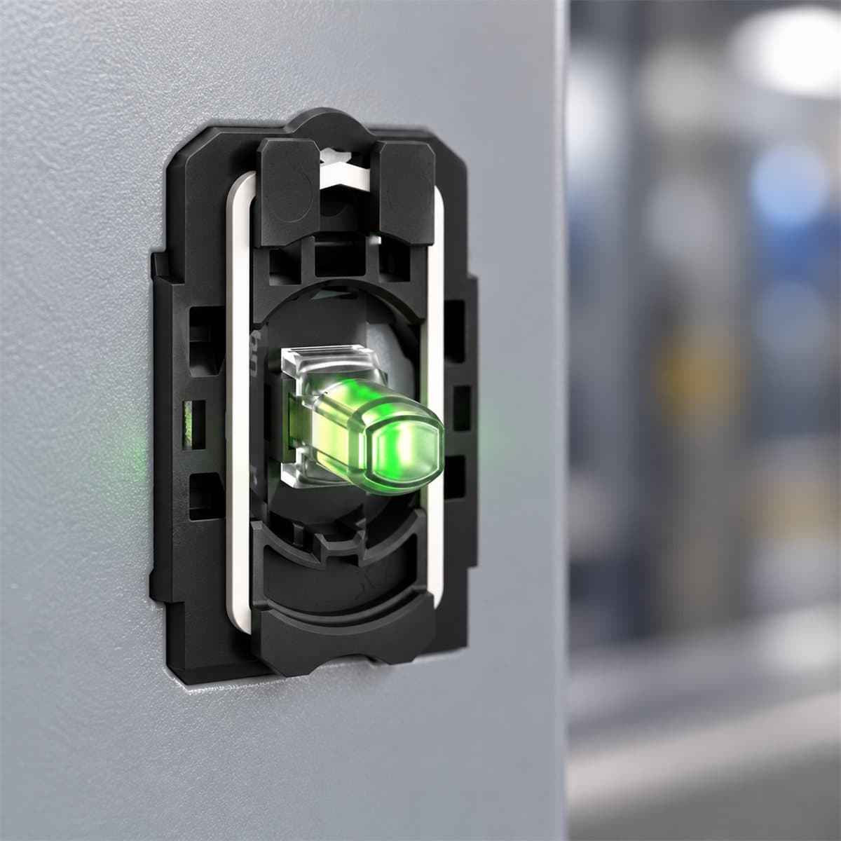 Thân đèn báo Harmony XB5 Ø22 Schneider đã lắp đặt trong nhà