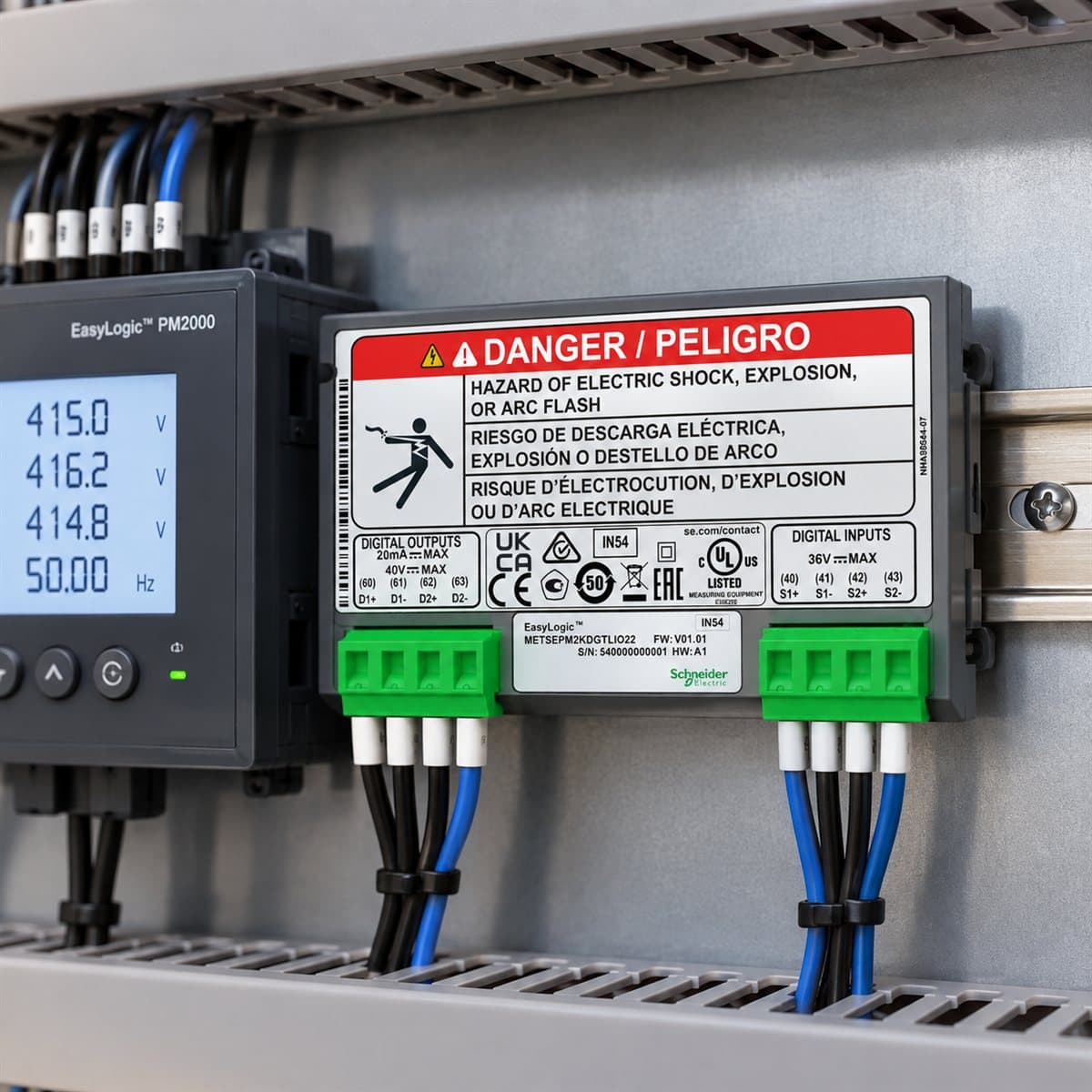 Mô-đun I/O cho đồng hồ PM2000 Schneider đã lắp đặt trong nhà