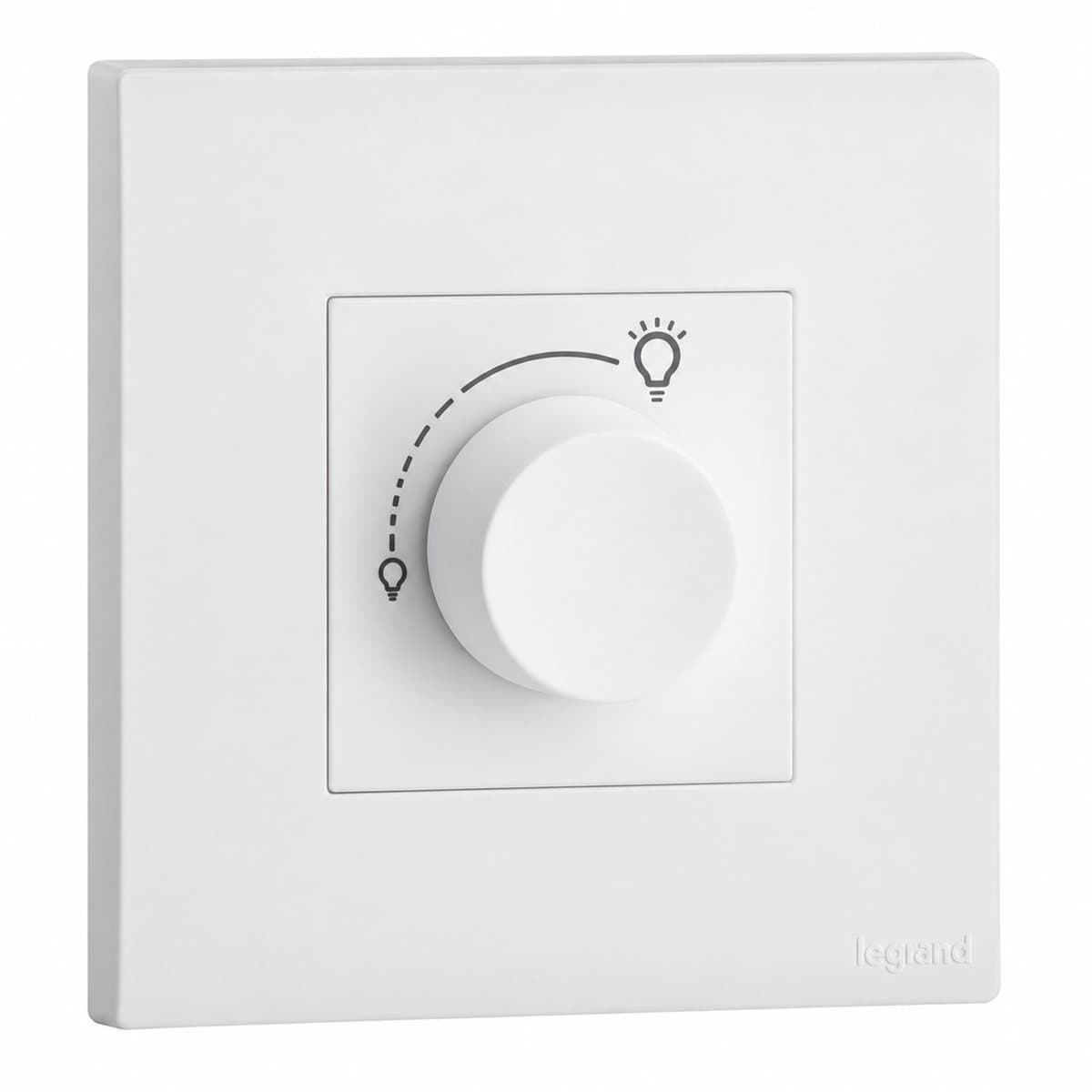 Điều chỉnh độ sáng đèn 40-400W Obria Legrand trên nền trắng, ảnh sản phẩm chính diện