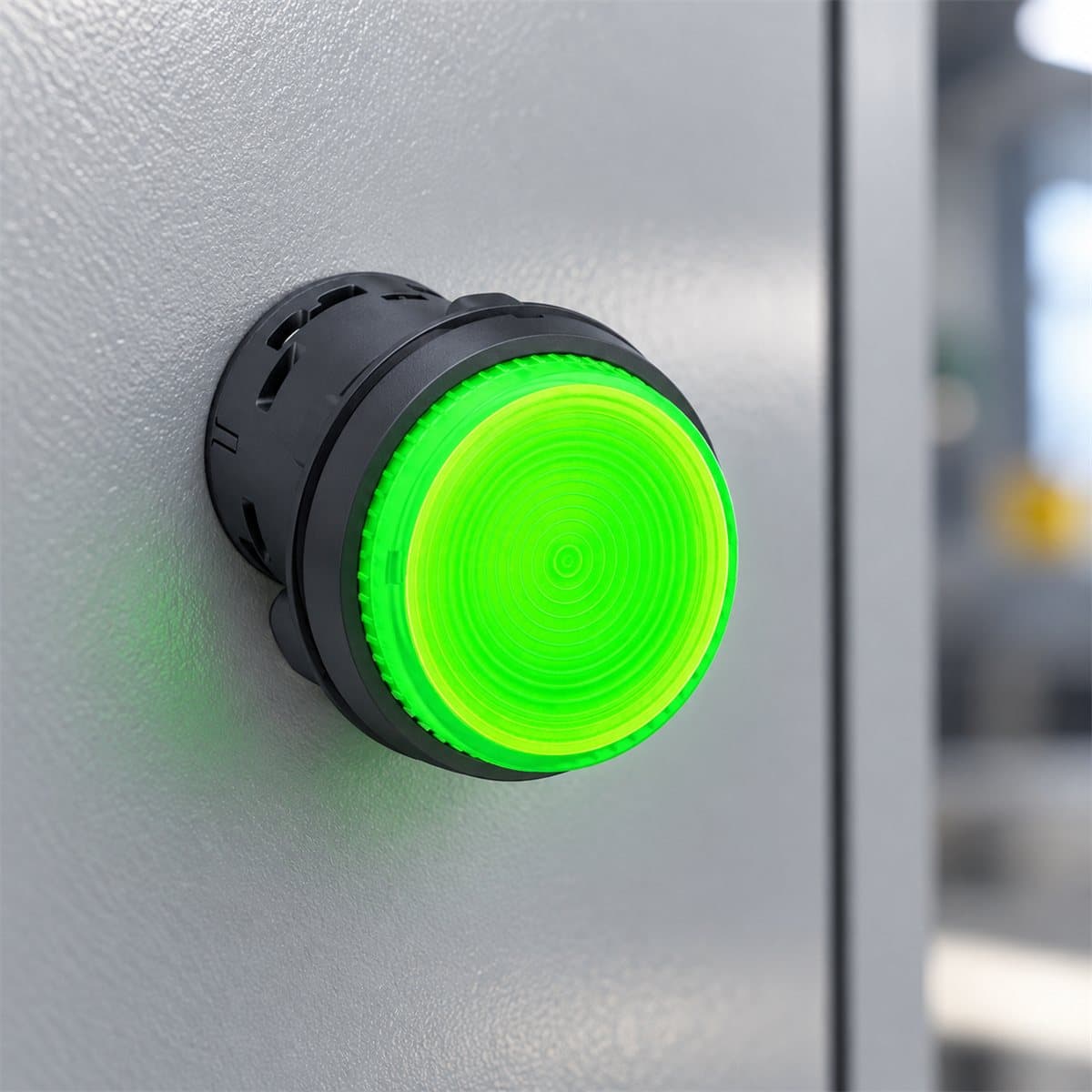 Nút nhấn có đèn Harmony XB7 Ø22 Schneider đã lắp đặt trong nhà