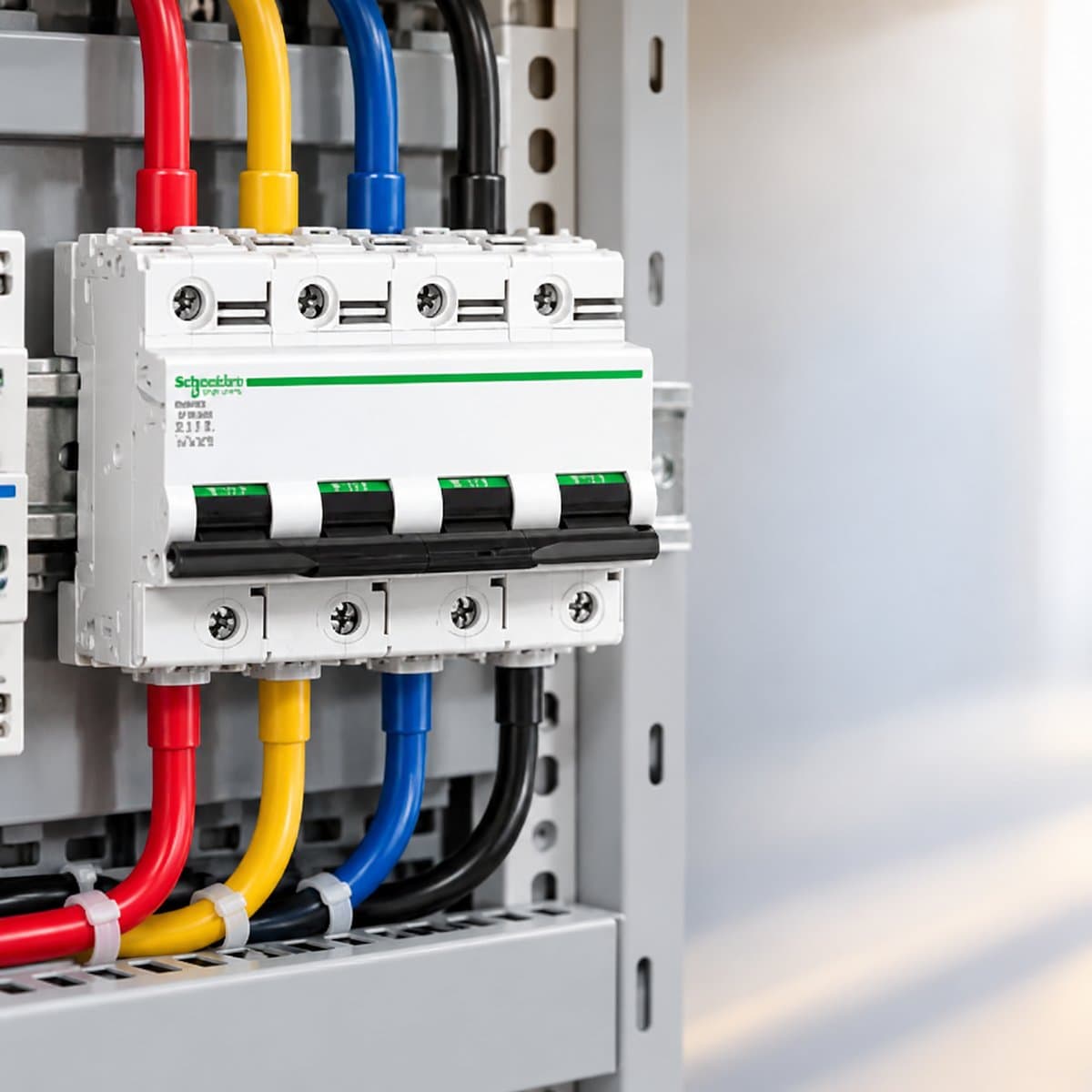 Cầu dao tự động Acti9 C120N và C120H Schneider đã lắp đặt trong nhà