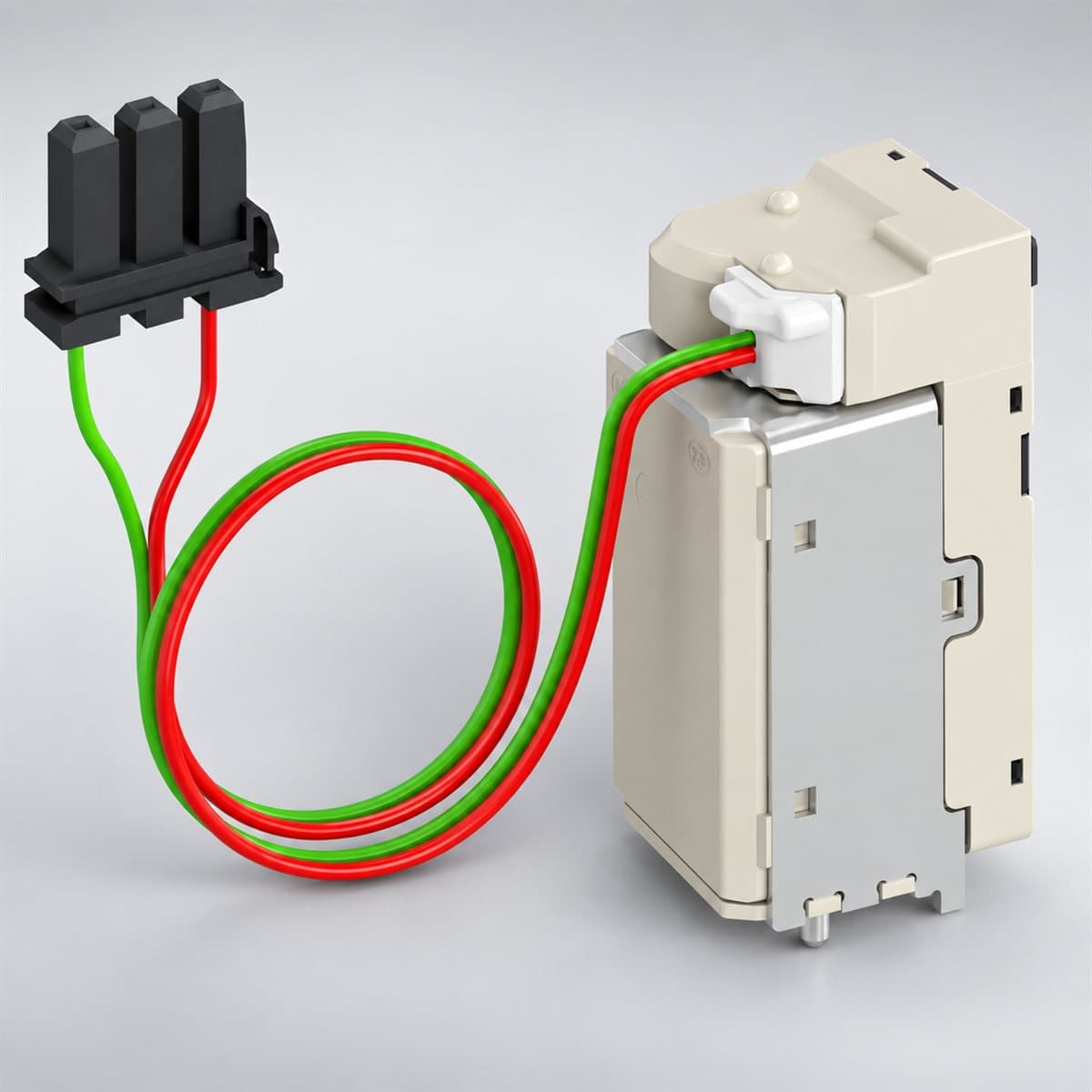 Cuộn XF/MX/MN cho ACB MasterPacT MTZ2/3 Schneider chụp góc nghiêng 3/4, thấy rõ mặt và cạnh bên