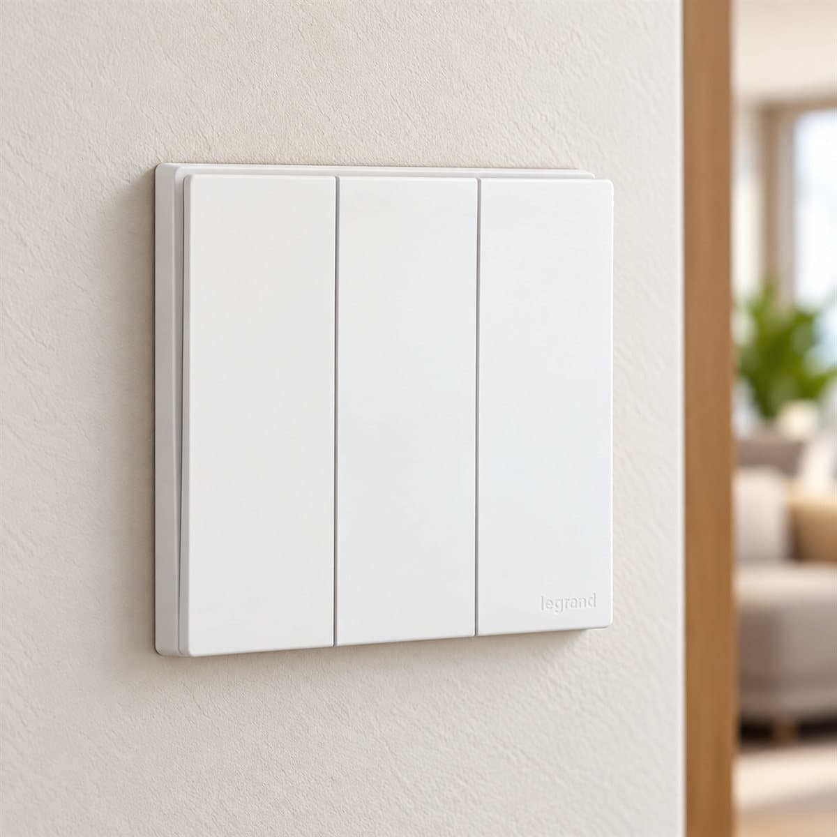 Công tắc ba 2 chiều Obria Legrand đã lắp đặt trong nhà