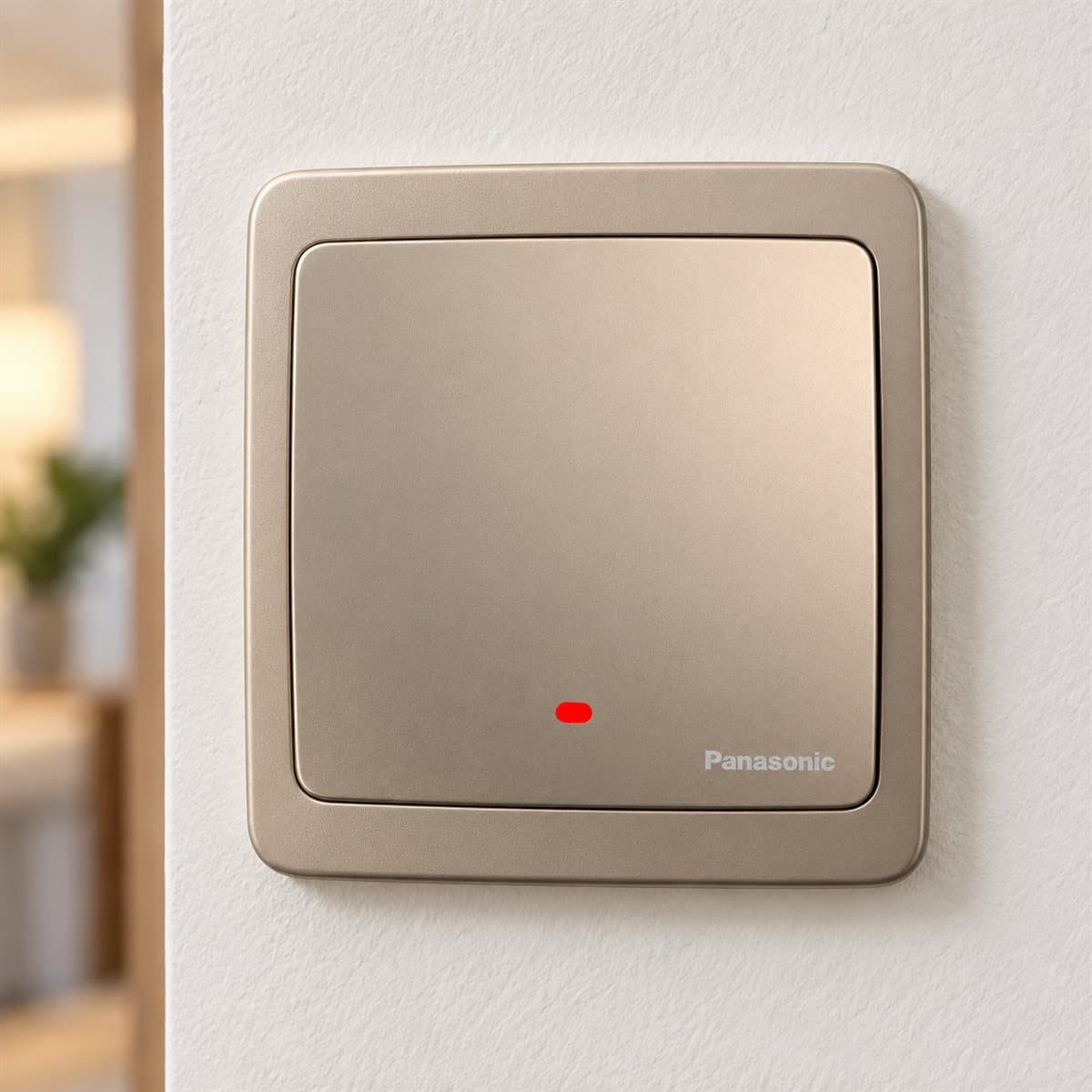 Bộ 1 công tắc D, bắt vít, có đèn báo Minerva Panasonic đã lắp đặt trong nhà