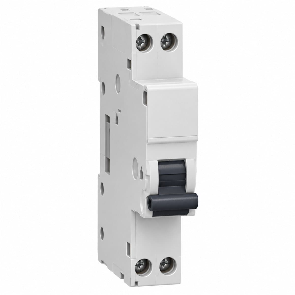 RCBO Easy9 Slim Schneider trên nền trắng, ảnh sản phẩm chính diện