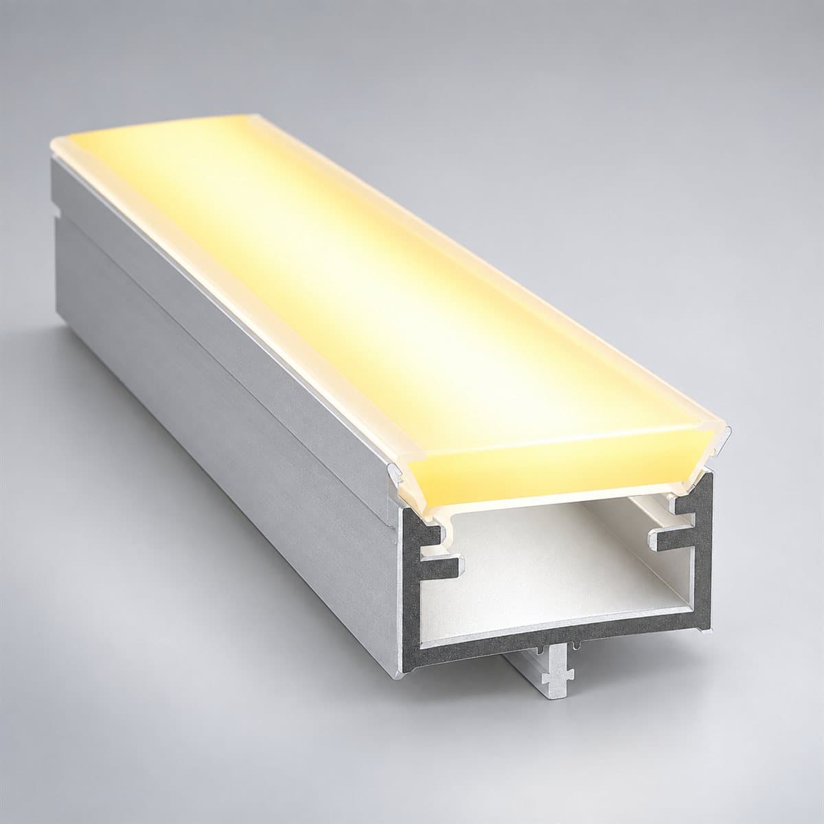 Đèn Nẹp nhôm cho LED dây trong nhà NST-AB1013 Panasonic chụp góc nghiêng 3/4, thấy rõ thân và cạnh bên