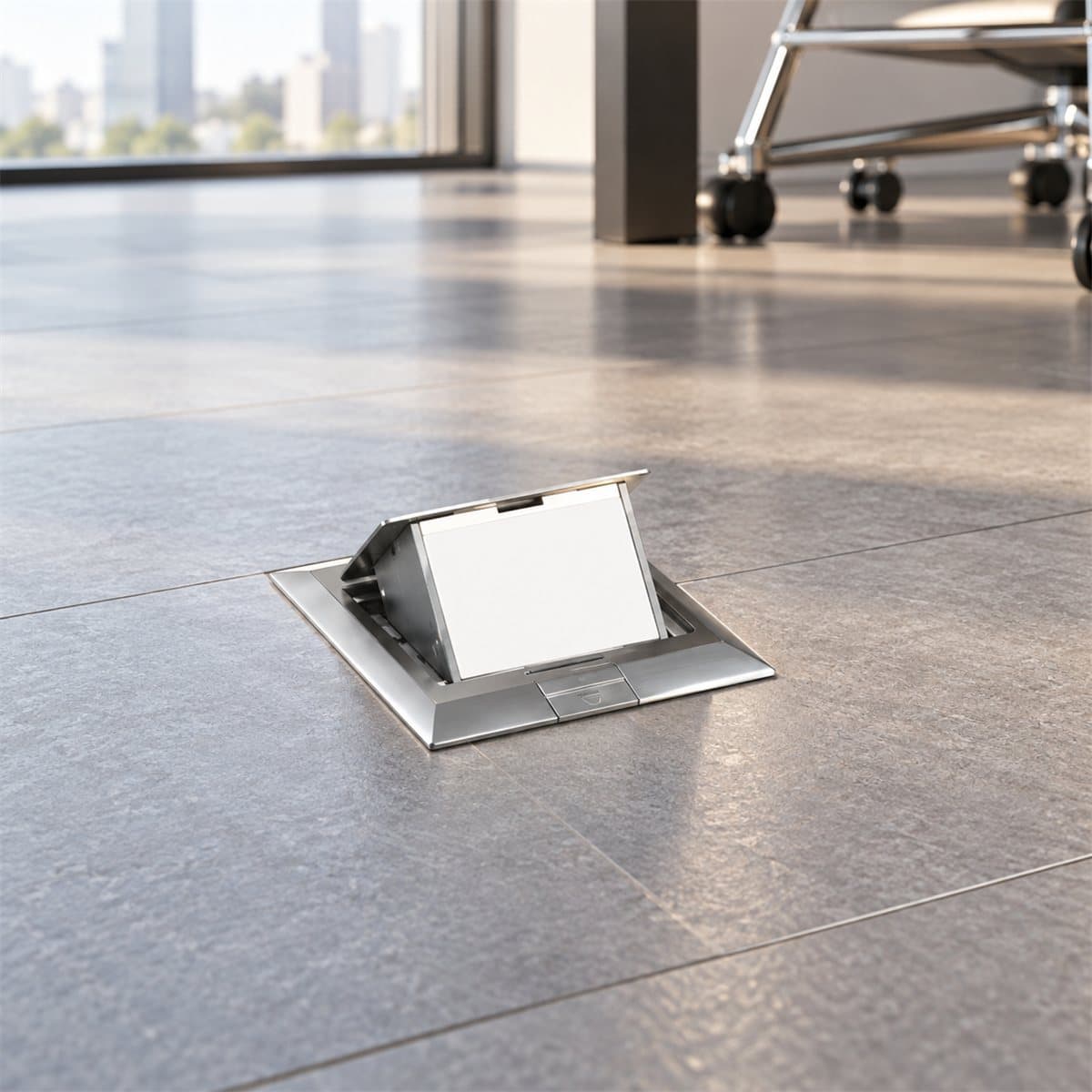 Ổ cắm âm sàn cho S-Flexi Schneider đã lắp đặt trong nhà