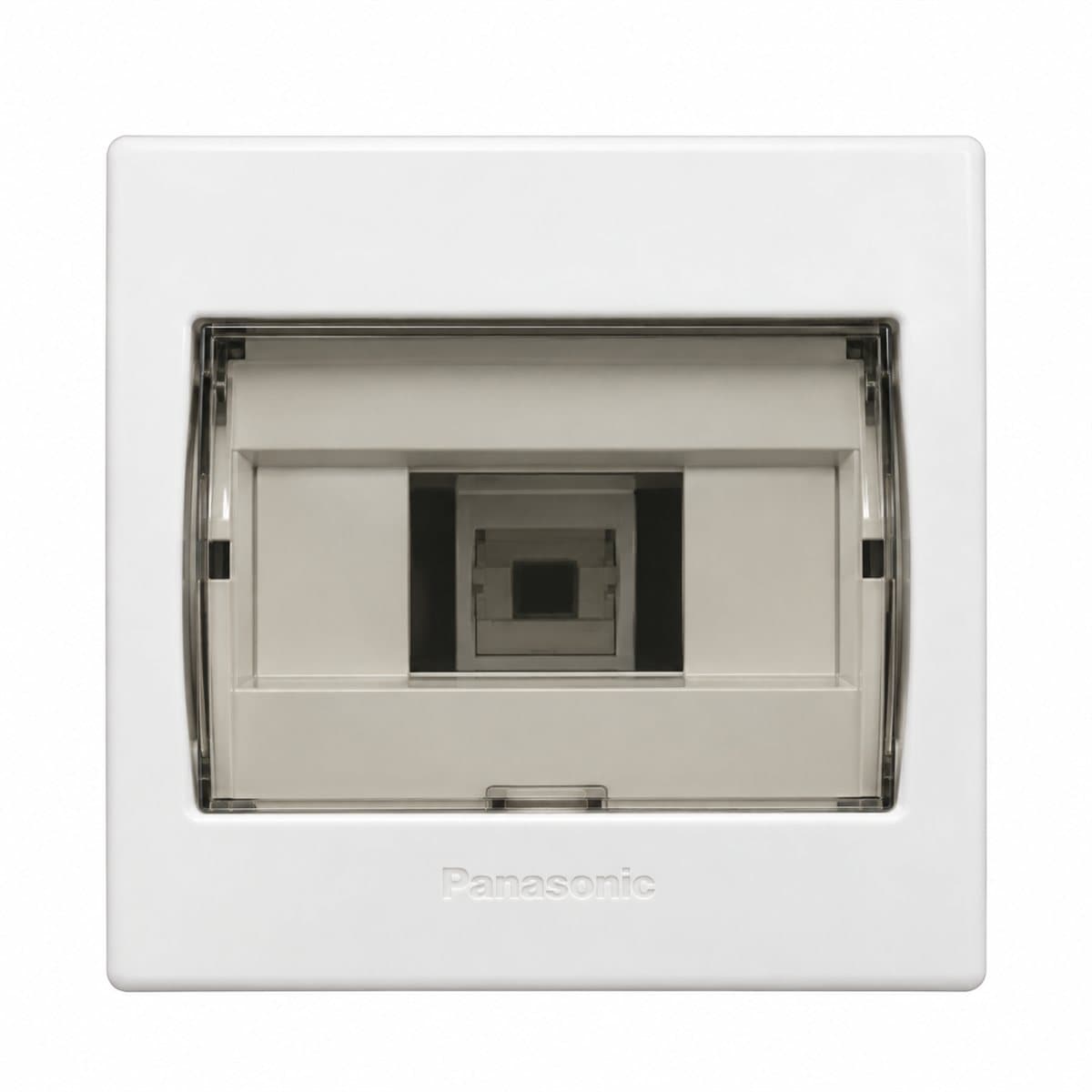 Tủ điện mặt - đế nhựa Panasonic trên nền trắng, ảnh sản phẩm chính diện