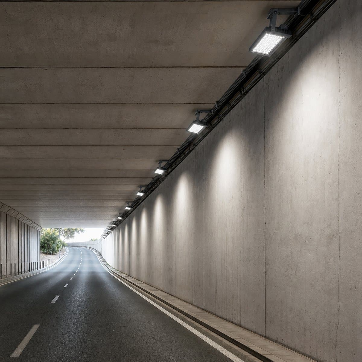 SIMPLITZ Tunnel Light V2 đã lắp đặt, ứng dụng tunnel light, underpass, đang chiếu sáng
