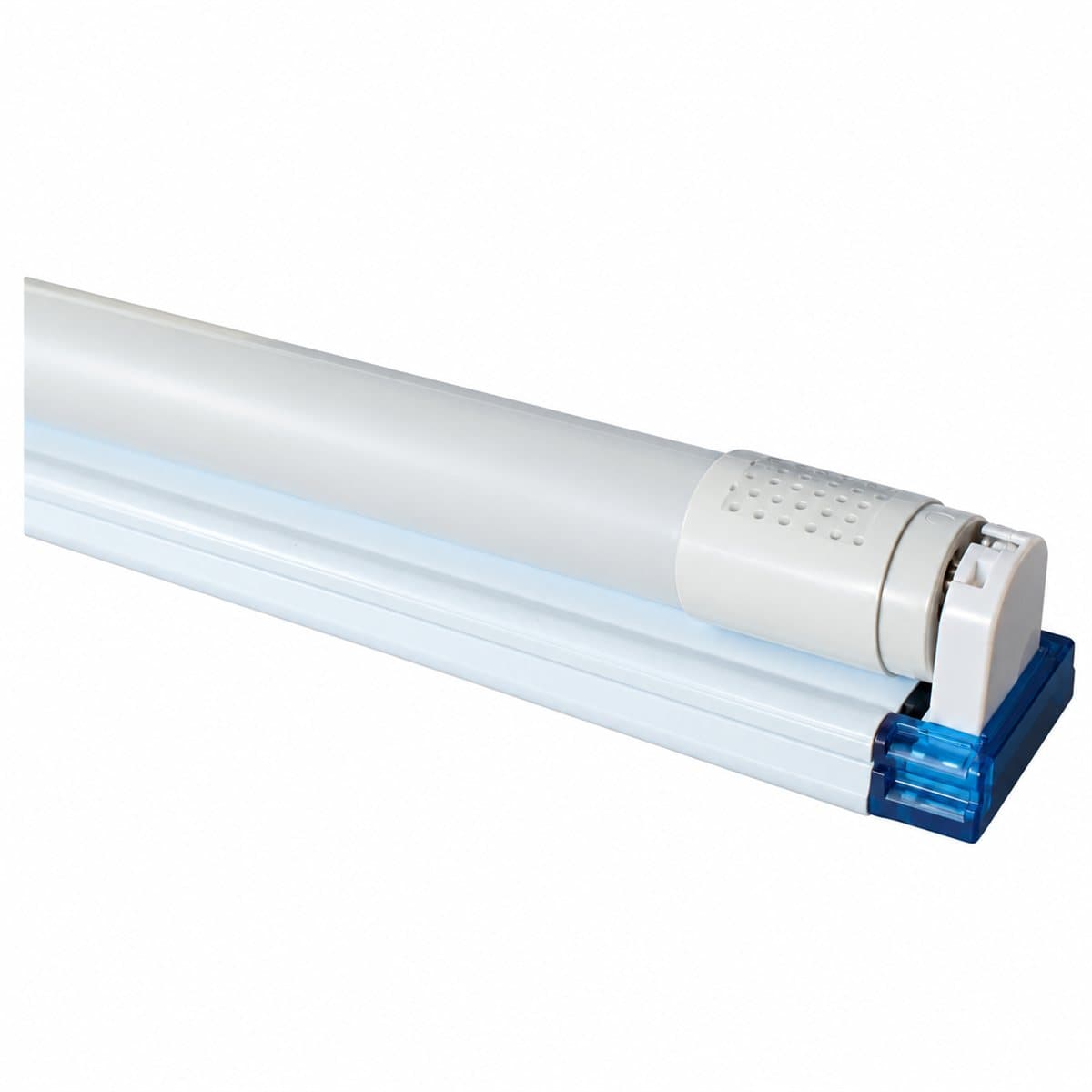 Bộ máng đèn T8 thủy tinh bọc nhựa Panasonic trên nền trắng, ảnh sản phẩm chính diện
