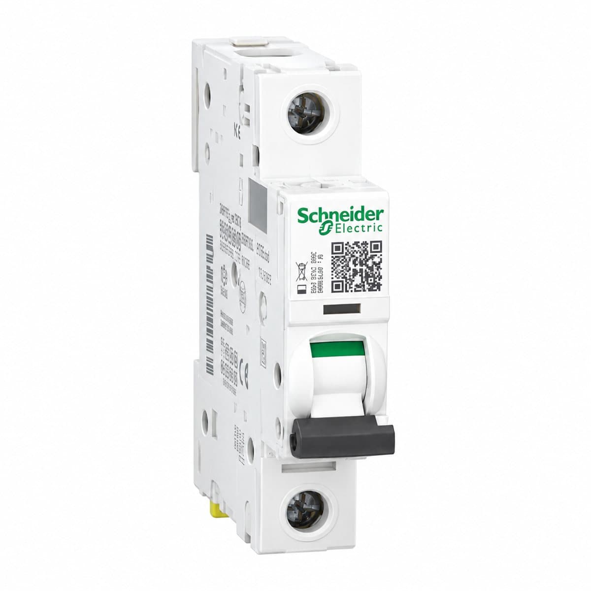 MCB Acti9 iC60H Schneider trên nền trắng, ảnh sản phẩm chính diện