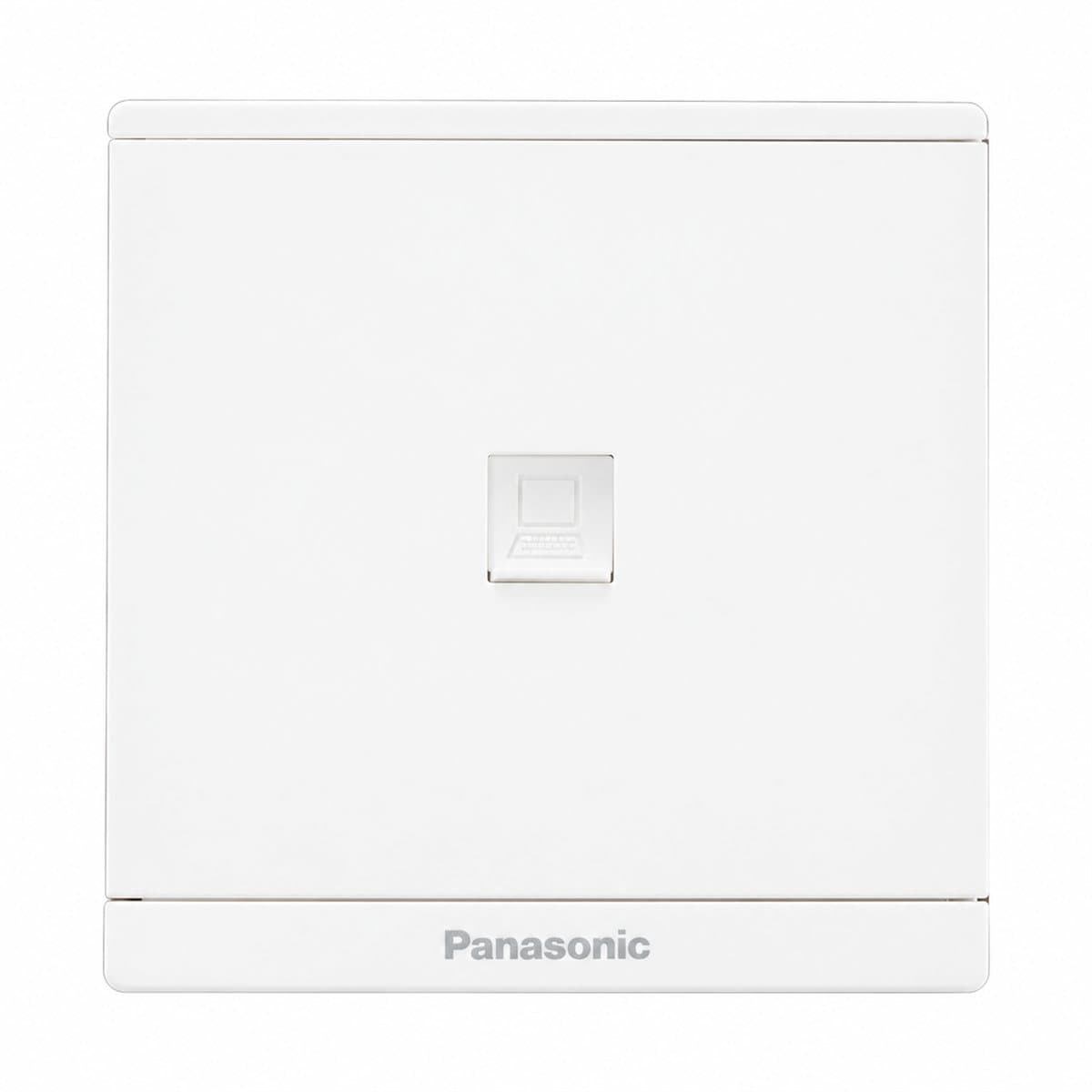 Ổ cắm data CAT5E Moderva Panasonic trên nền trắng, ảnh sản phẩm chính diện
