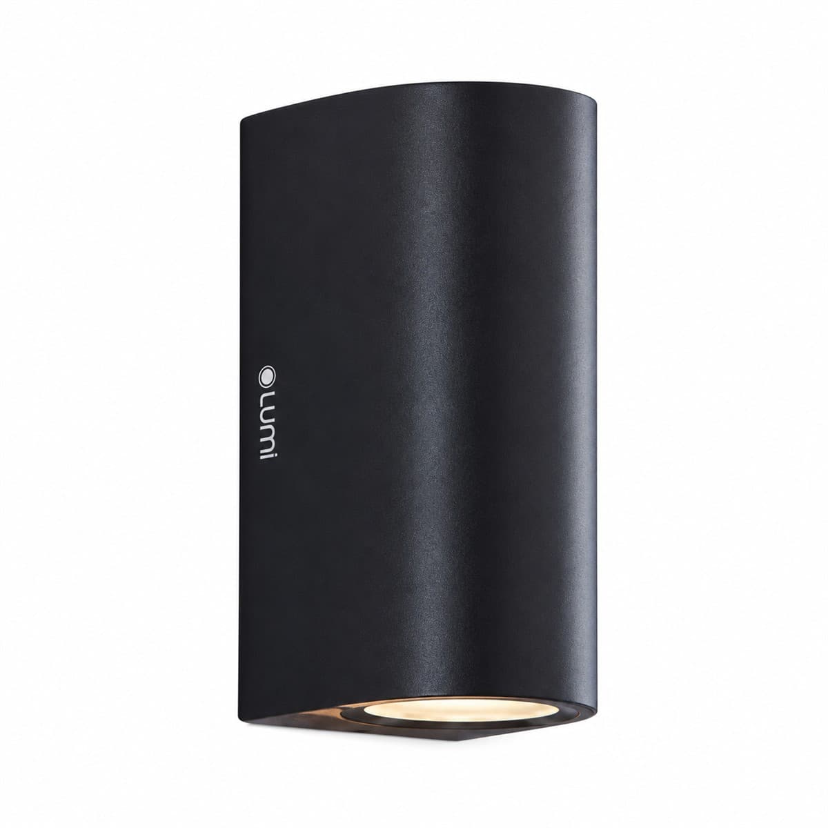 Đèn gắn tường ngoài trời bán nguyệt 2x5W 24° Lumi trên nền trắng, ảnh sản phẩm chính diện