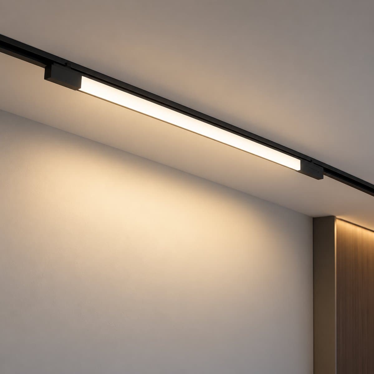 Đèn ray nam châm Trackline Linear Flood Philips đã lắp đặt, đang chiếu sáng