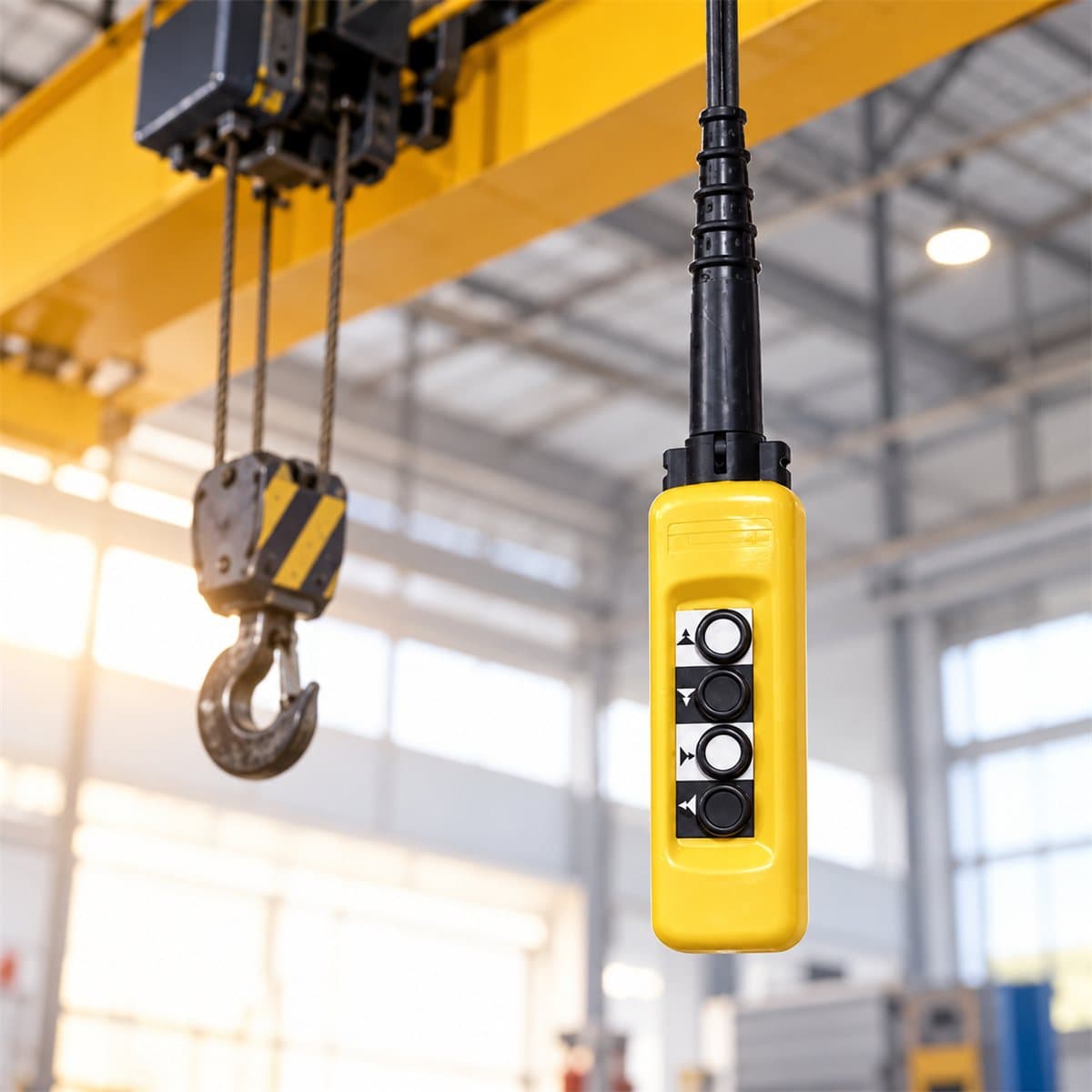 Trạm điều khiển treo Harmony XAC 4 nút Schneider đã lắp đặt trong nhà