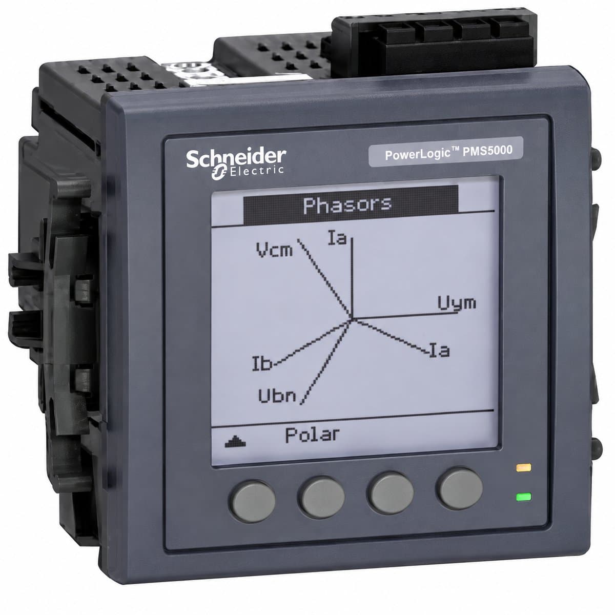 Đồng hồ đo đa giá PMS5000 Schneider trên nền trắng, ảnh sản phẩm chính diện