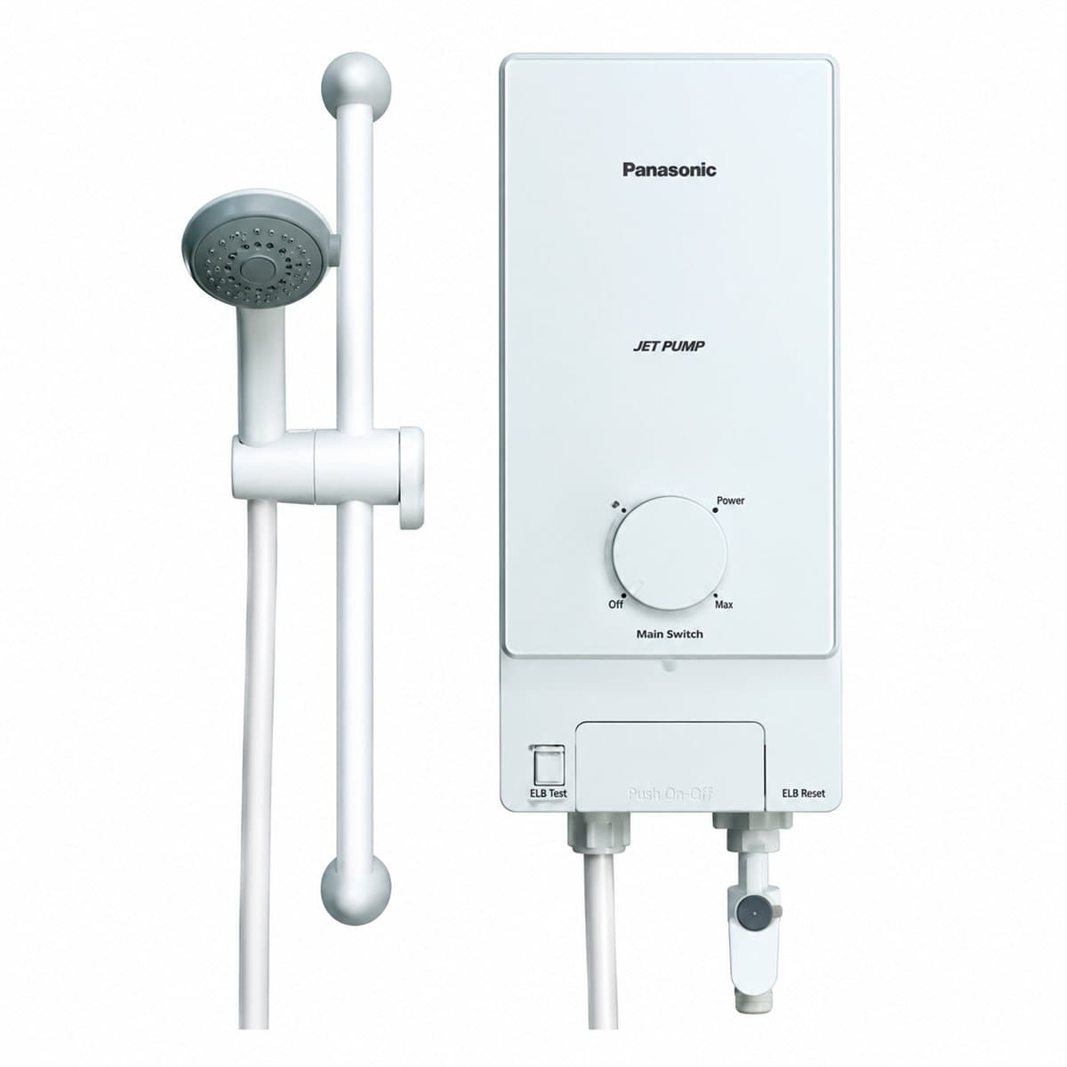 Máy nước nóng trực tiếp dòng tiêu chuẩn Panasonic trên nền trắng, ảnh sản phẩm chính diện