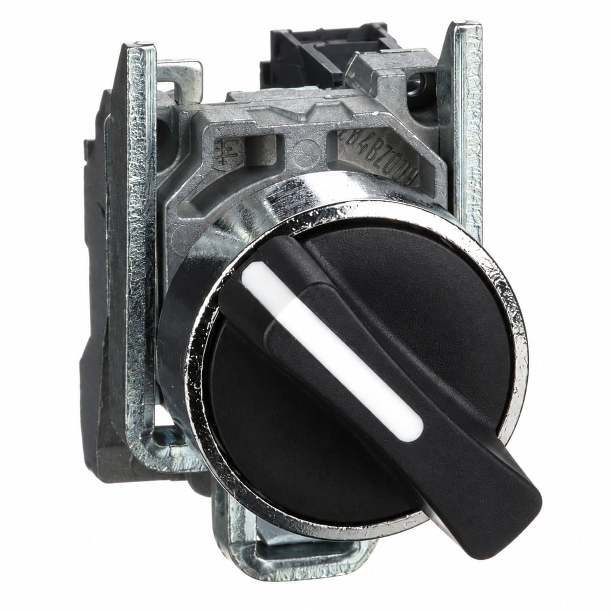 Công tắc xoay tay nắm chuẩn trọn bộ Harmony XB4 Schneider trên nền trắng, ảnh sản phẩm chính diện