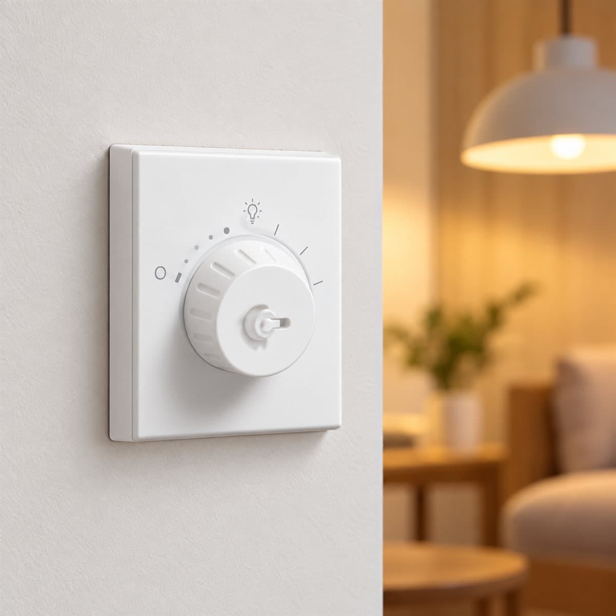 Bộ điều chỉnh độ sáng đèn LED Rivia Legrand đã lắp đặt trong nhà