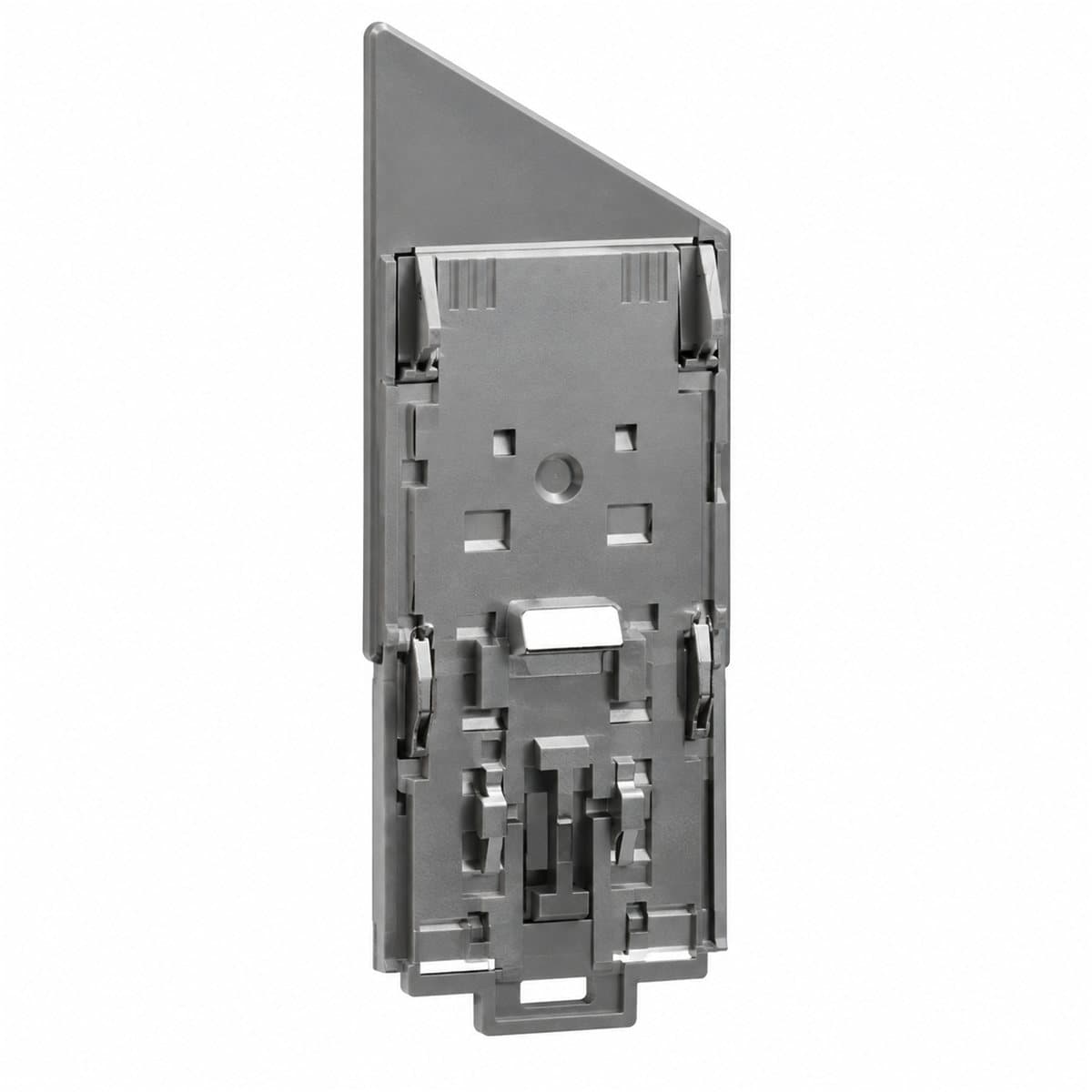 Bộ gá lắp DIN rail cho bộ nguồn Modicon ABLP Schneider trên nền trắng, ảnh sản phẩm chính diện