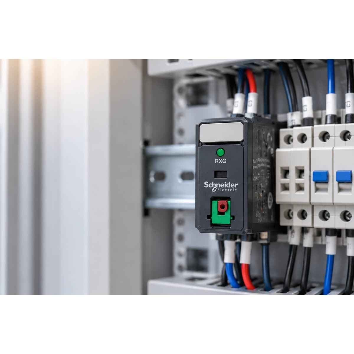 Rơ le trung gian RXG Schneider đã lắp đặt trong nhà