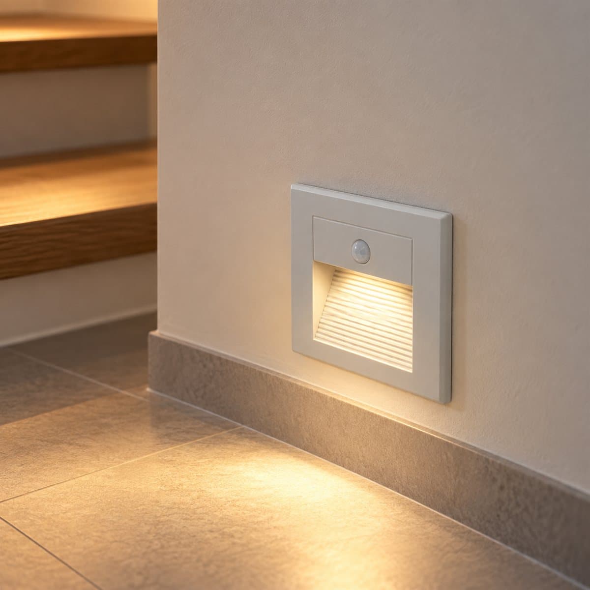 Đèn lối đi Stella lắp âm Panasonic đã lắp đặt, đang chiếu sáng