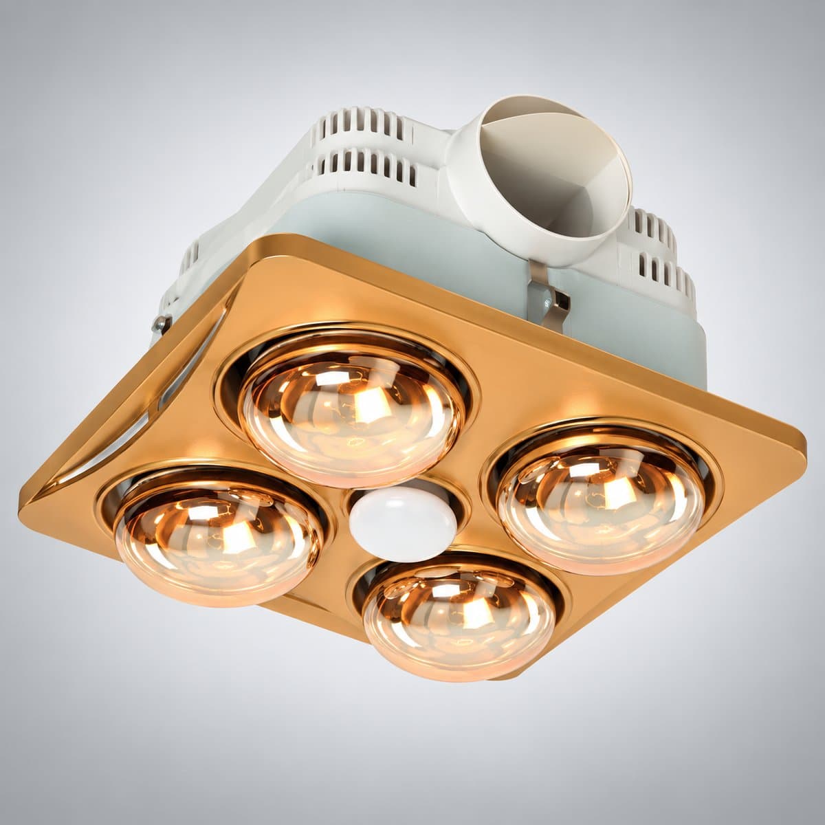 Đèn sưởi phòng tắm Panasonic chụp góc nghiêng 3/4, thấy rõ thân và cạnh bên