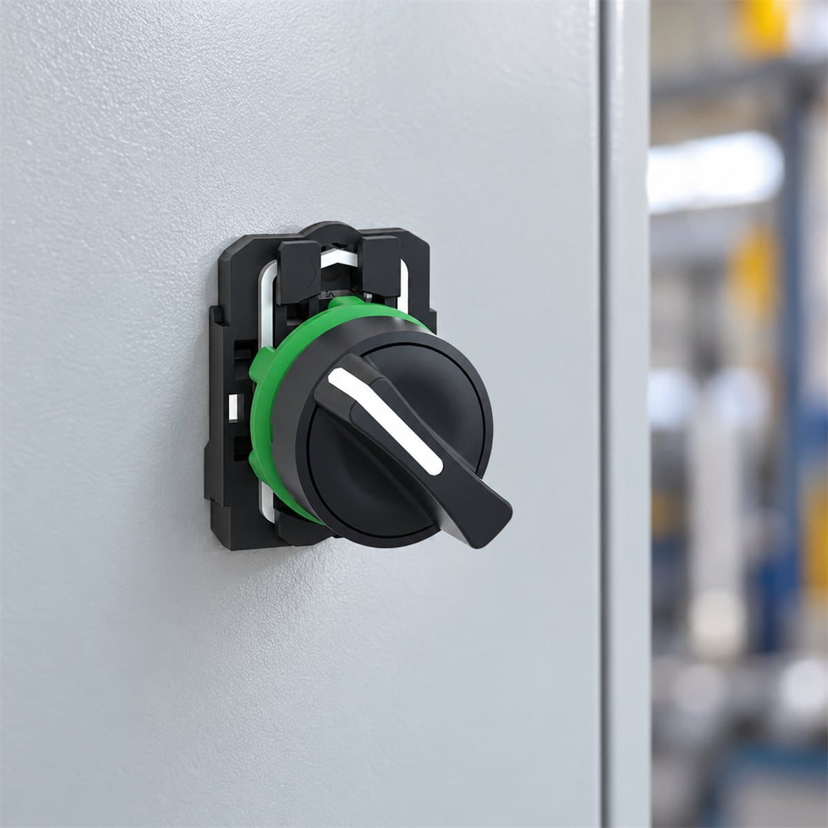 Công tắc xoay tay nắm chuẩn, trọn bộ Harmony XB5 Ø22 Schneider đã lắp đặt trong nhà