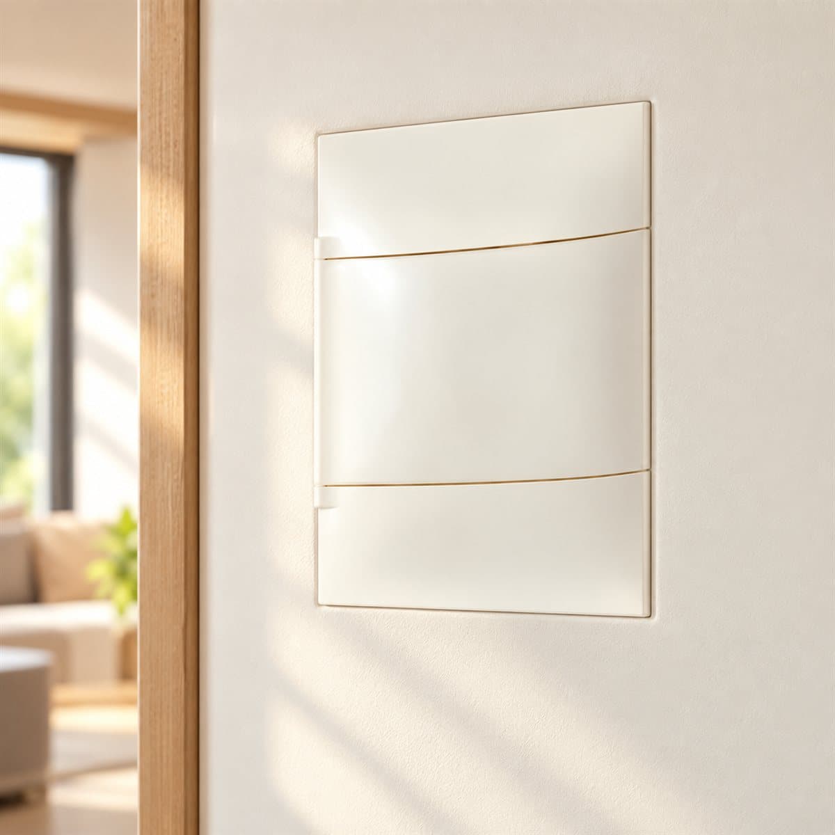 Tủ điện nhựa âm tường Practibox S Legrand đã lắp đặt trong nhà
