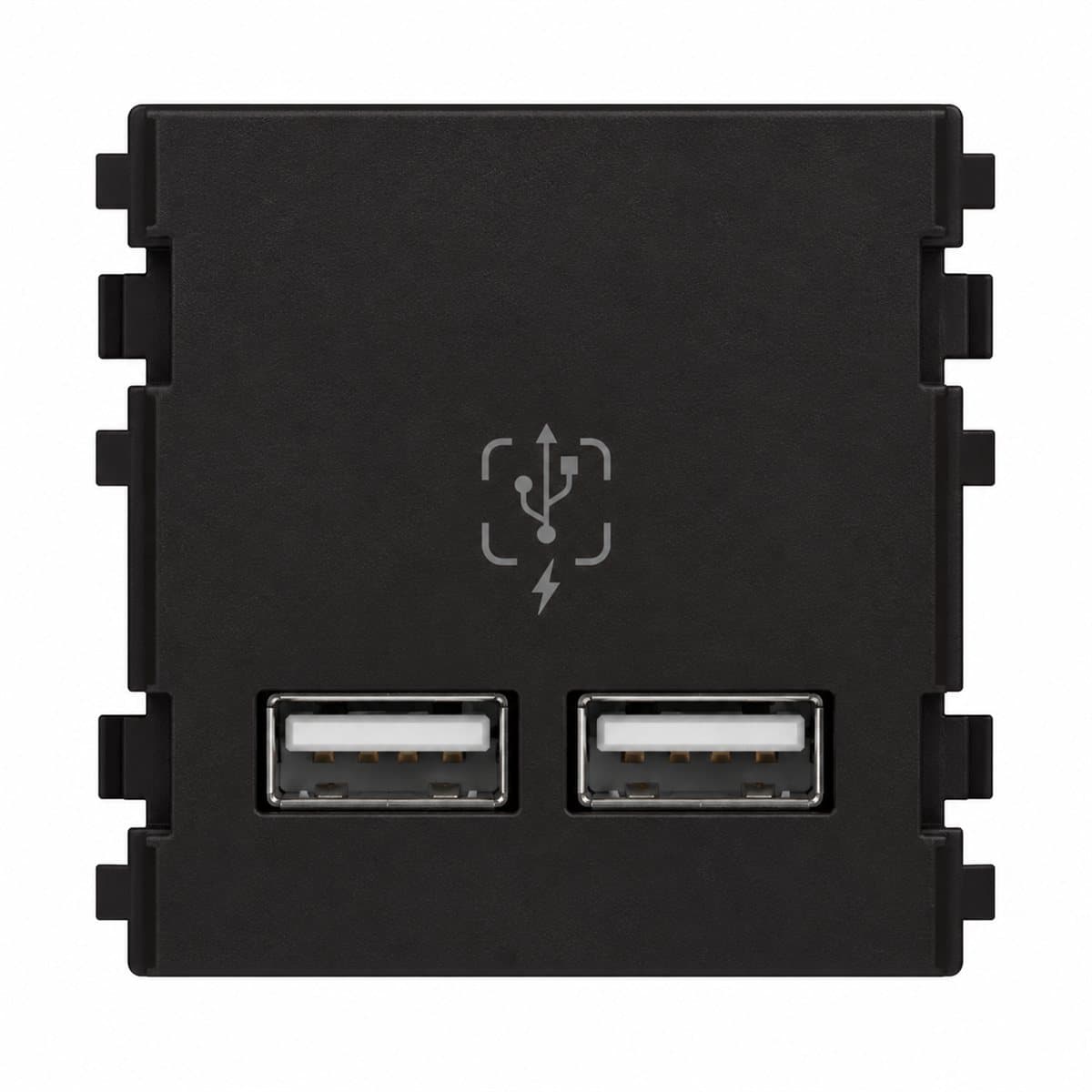 Ổ sạc USB đôi ZENcelo A Schneider trên nền trắng, ảnh sản phẩm chính diện