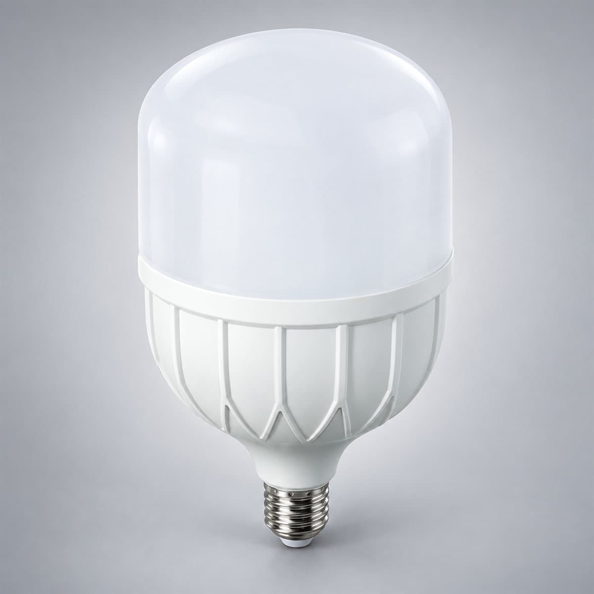 Bóng đèn LED bulb trụ E27 Lotus Series Panasonic chụp góc nghiêng 3/4, thấy rõ thân và cạnh bên