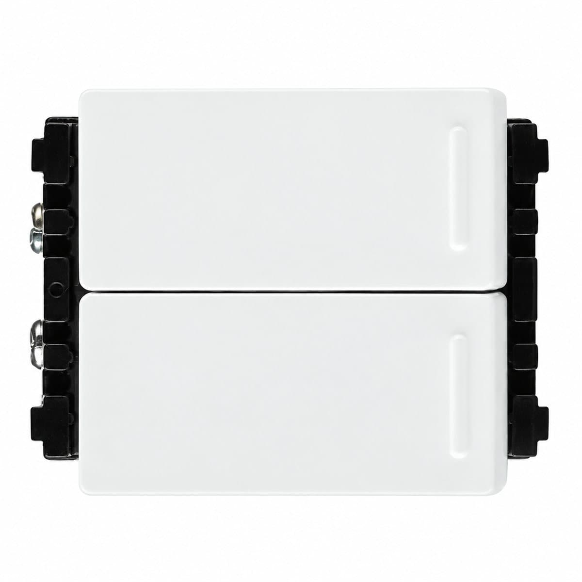 Công tắc B, 1 chiều, loại đôi, cỡ trung, bắt vít Halumie Panasonic trên nền trắng, ảnh sản phẩm chính diện