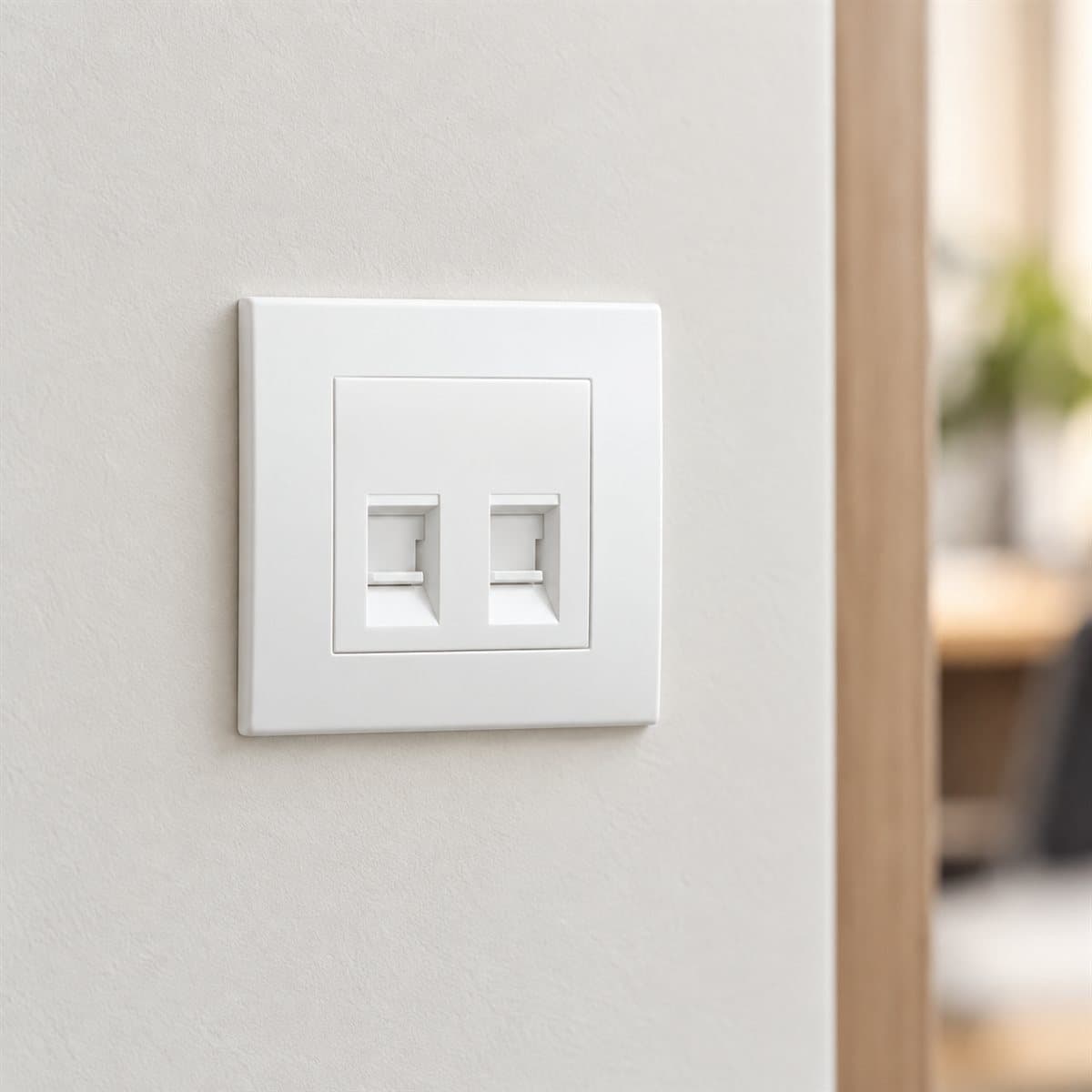 Ổ mạng đôi Vivace Schneider đã lắp đặt trong nhà
